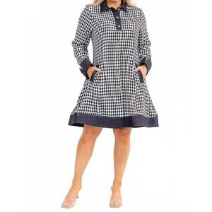 NEW KAREN T DESIGN plaid coat dress in black